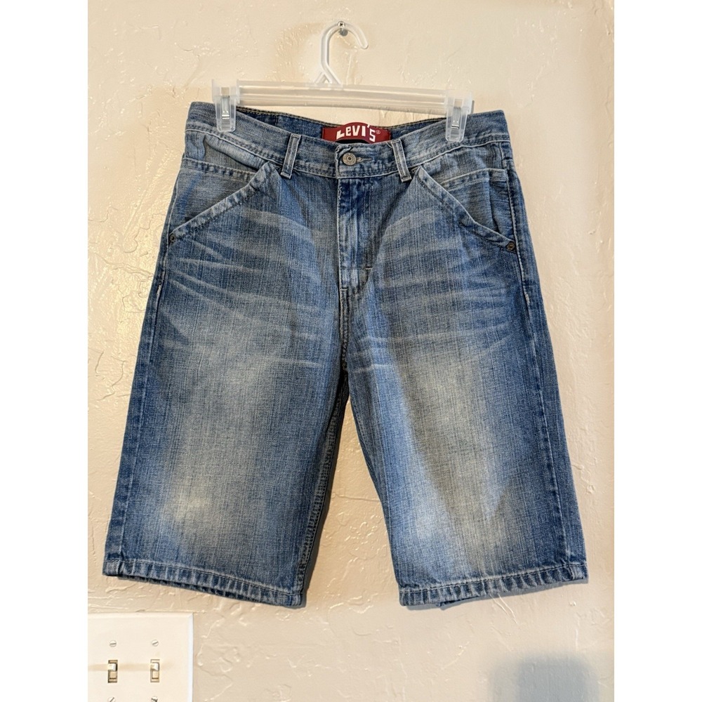 Levis Boys Blue Casual 100 Cotton Carpenter Denim Shorts Size 16 Reg